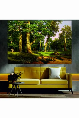 HOMEARTHS SKDT2500027 Orman Manzaralı Sanatsal Dekoratif Duvar Tablosu