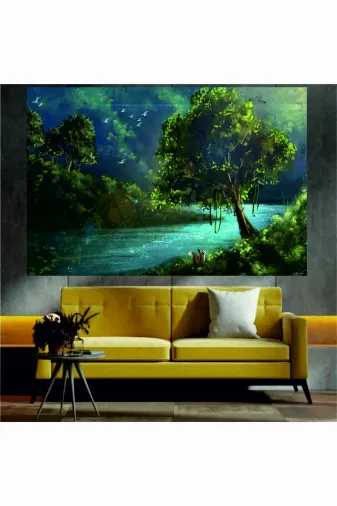 HOMEARTHS SKDT25004 Doğa Manzaralı Sanatsal Dekoratif Duvar Tablosu (35X50 Cm)