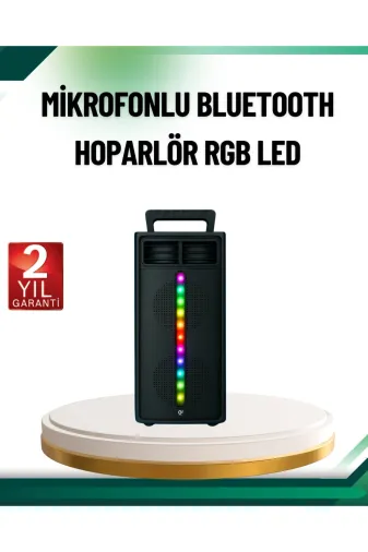 Hsc bilişim klt8912733117868 Şarjlı Işıklı Bluetooth Hoparlör | Usb, Aux, Tf Kart Ve Radyo Destekli