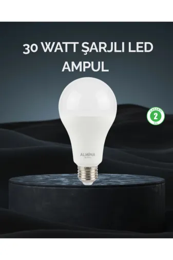 Hsc bilişim klt8912733123463 Şarjlı Led Ampul 30 Watt Soğuk Beyaz