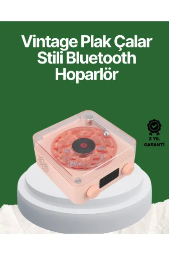 Hsc bilişim klt8912733217377 Vintage Tarz Bluetooth Hoparlör – Gece Işığı Ve Zaman Göstergeli