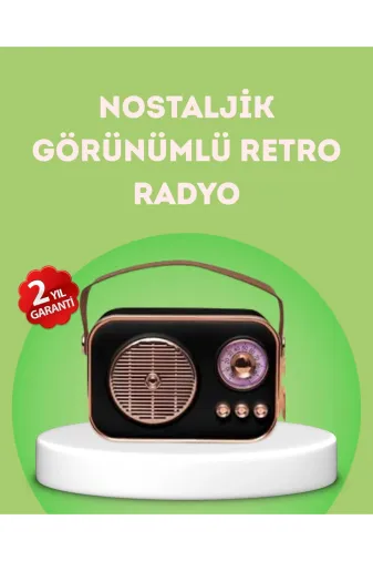 Hsc bilişim klt8912733314373 Nostaljik Retro Radyo – Bluetooth, Usb Ve Fm Özellikli Şık Tasarım