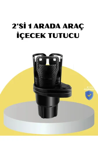 Hsc bilişim klt8912733358926 Araç İkili Bardak Tutucu Ayarlanabilir Genişlik 360° Döner Sistem