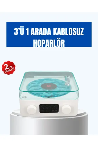 Hsc bilişim klt8912733413472 Retro Tasarımlı Gece Lambalı Bluetooth Hoparlör – Saat Ve Pil Göstergeli