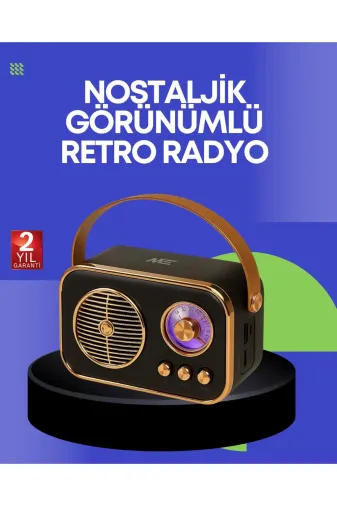 Hsc bilişim klt8912733478068 Klasik Retro Radyo – Bluetooth Destekli, Fm Özellikli Şarjlı Hoparlör