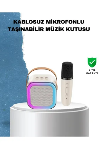 Hsc bilişim klt8912733482614 Karaoke Mikrofon Hoparlör Seti 6 Saat Kullanım Süresi