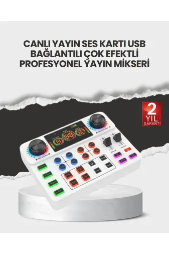 Hsc bilişim klt8912733550122 Çok Efektli Canlı Yayın Ses Mikseri Usb Ve Kablosuz Uyumlu