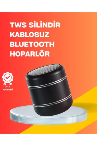 Hsc bilişim klt8912733620351 Mini Silindir Kablosuz Hoparlör Güçlü Ses 4W Bas + Tws Senkron Özellik