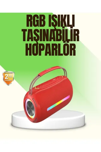Hsc bilişim klt8912733739336 Rgb Led Işıklı 20W Taşınabilir Bluetooth Hoparlör Ipx6 Suya Dayanıklı