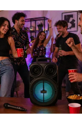 Hsc bilişim klt8912733833775 Kablosuz Karaoke Hoparlör Mikrofonlu Rgb Işıklı 6.5 İnç Bluetooth Speaker Taşınabilir