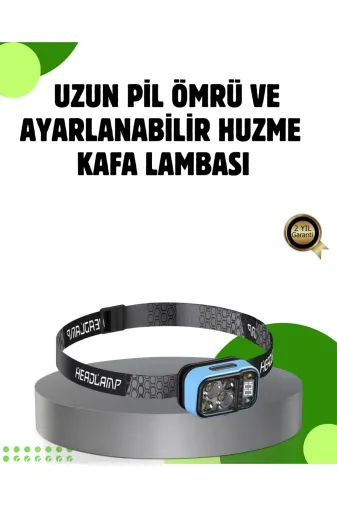 Hsc bilişim klt8912733843279 53 Modlu Süper Parlak Led Kafa Lambası Type C Şarjlı Güç Göstergeli