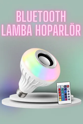 Hsc bilişim klt8912733904222 Kumandalı Rgb Led Işık Bluetooth Hoparlör Ses Lambası Renkli Ampul