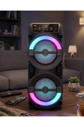Hsc bilişim klt8912733959697 Rgb Işıklı Taşınabilir Bluetooth Hoparlör Güçlü Stereo Ses