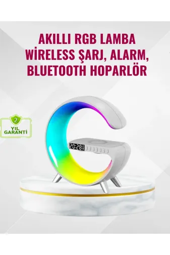 Hsc bilişim klt8912733990812 Akıllı Uyku Lambası Gündoğumu Alarmı Kablosuz Şarj Ve Müzik Çalar