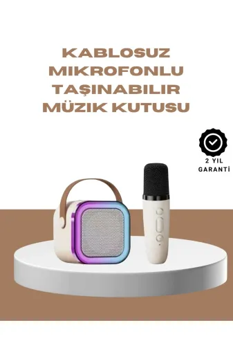 Hsc bilişim klt8912733993561 Bluetooth Karaoke Mikrofon Ve Hoparlör Seti Taşınabilir