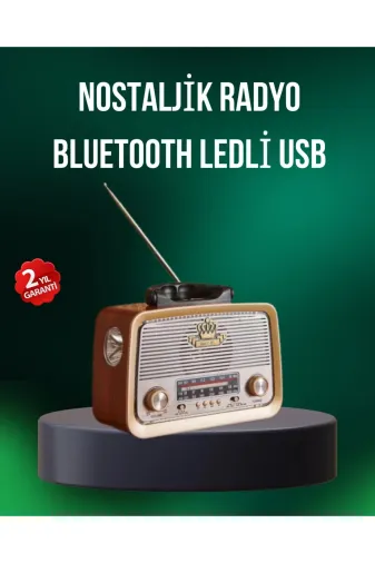 Hsc bilişim klt8912733998504 Taşınabilir Nostalji Radyo Bluetooth Usb Aux Girişli