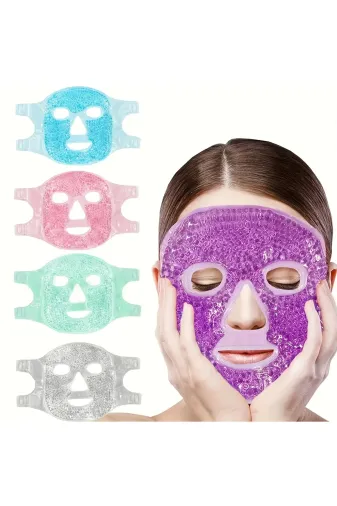 Hsc bilişim klt8992733777606 Terapi Jel Yüz Maskesi Soğuk Ve Sıcak Boncuklu Ayarlanabilir Maske (Mor)