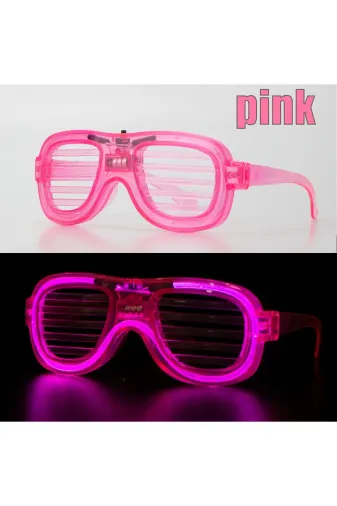 Hsc bilişim mptSM20SM16F010-G132-P Pembe Led Işıklı Parti Gözlüğü - Neon Glow Şerit Gözlük 3 Modlu