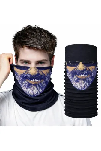 Hsc bilişim mptSM20SM16F085-1 Sakallı Yüz Desenli Baf Buff – Çok Amaçlı Boyunluk Maske 1 No