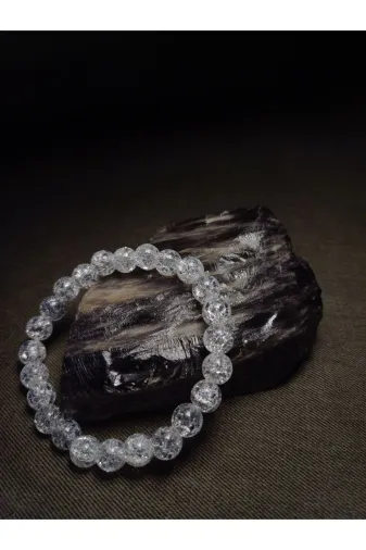 HÜMA ŞİFALI TAŞLAR HDT1451 8Mm Aa Kalite Necef (Dağ Kristali) Taşı Bileklik
