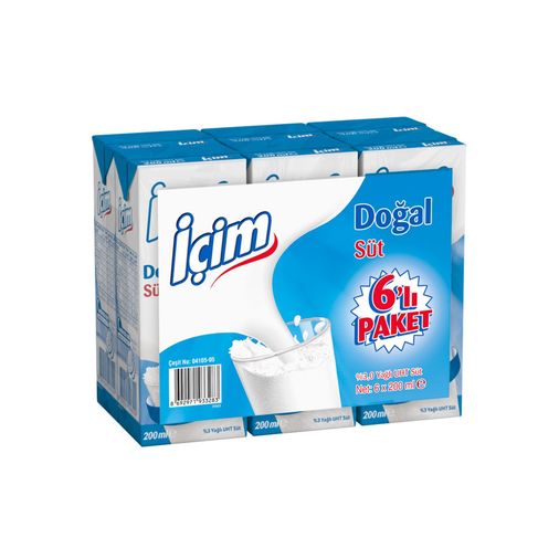 İÇİM içim45452 İçim Sade Süt 6X200 Ml