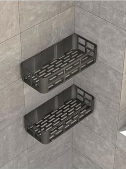 ideal standart 57855210124722080184975 2&apos Li Banyo Rafı Seti, Antrasit, Yapışkanlı Montaj, Dayanıklı Plastik, Şampuanlık Ve Sabunluk, Duş Organizatörü 000 Açık Krem
