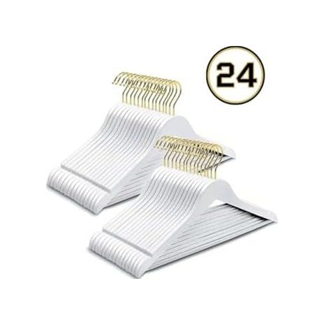 ideal standart 57855210125371580184975 24 Adet Beyaz Gold Kancalı Plastik Elbise Askı 6998