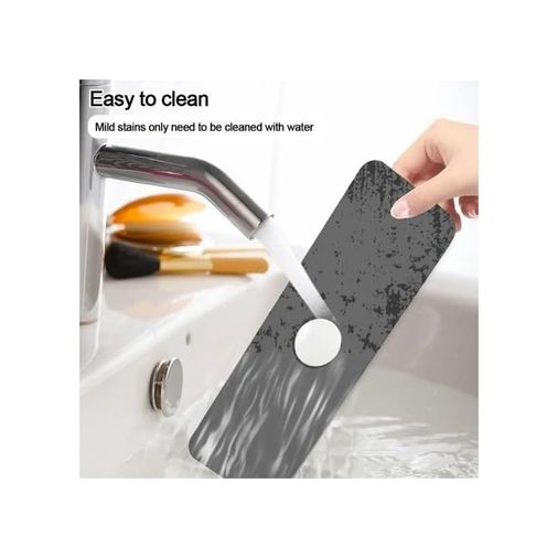 ideal standart 57855210125490980184975 Su Emici Lavabo Kenar Matı Kaymaz Mutfak Tezgah Matı, Musluk Damlama Tutucu, Lavabo Sıçrama Koruyucu, Banyo Ve Sünger Tutucu Mat, Su Geçirmez Ve Dayanıklı Banyo Kaymaz Tezgah Mat Açık Bej