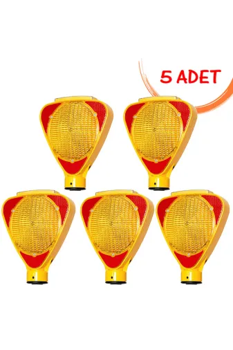 İlgi Trafik 11811 FL S-5 ADET Güneş Enerjili Çakar Lamba Solar Flaşör Uyarıcı Trafik Flaşörü (Sarı) Evelux 11811 Fl S (5 Adet)