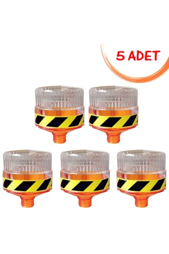 İlgi Trafik 11819 FL S-5 ADET Solar Led Flaşör Güneş Enerjili Ledli Flaşör Lamba Solar Uyarıcı Flaşör Sarı Evelux 11819 Fl S (5 Ad