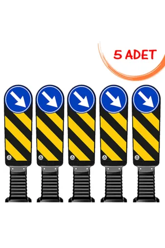 İlgi Trafik 12254 UB R-5 ADET Refüj Alanı Dubası Esnek Refüj Başı Tabelası Plastik Refüj Ayırıcı 90 Cm Evelux (200Mm) 5 Adet