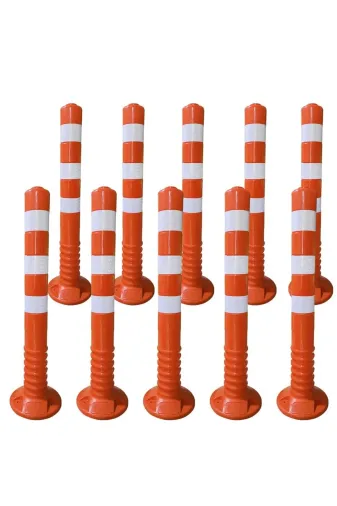 İlgi Trafik EKO-TD-01-10 ADET Delinatör Plastik Şerit Ayırıcı Delinatör 75 Cm Trafik Delinatörü 10 Adet ( Sert Plastiktir )