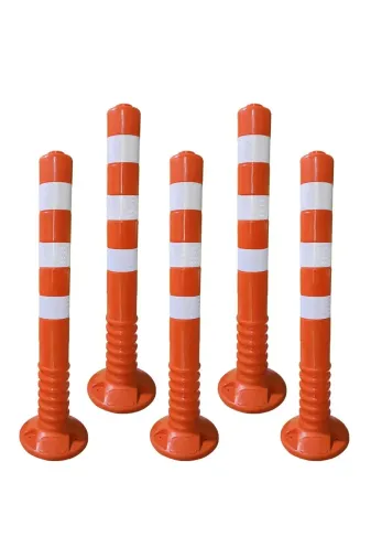 İlgi Trafik EKO-TD-01-5 ADET Plastik Delinatör 75 Cm Otopark Trafik Delinatörü Yol Şerit Ayırıcı Delinatör 5 Adet ( Sert Plastikt