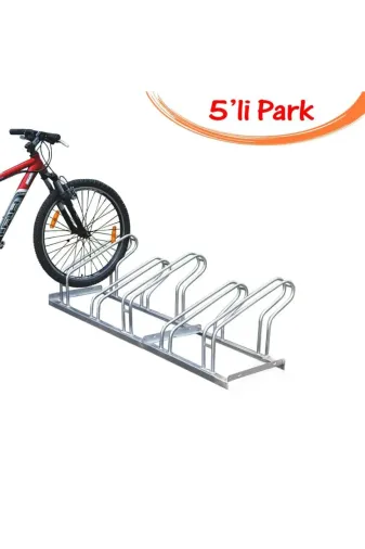 İlgi Trafik LT-008 E-5LI PARK-GRI Bisiklet Parkı Bisiklet Park Yeri Sistemleri Alanı Demiri Ayağı Sehpası 5'li 40X180 Cm Gri