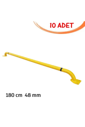 İlgi Trafik OAS-100-10ADET-3MM-SIYAH Otopark Stoperi Üretimi Araç Park Stoperi Lastik Sonlandırma Demiri 180 Cm Ø48Mm 3Mm Siyah (10 Adet)