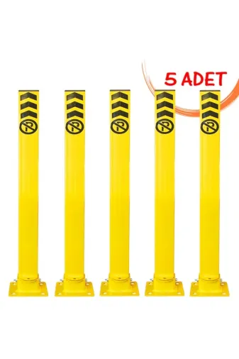 İlgi Trafik PB-005-5ADET Otopark Bariyer Direği Kilitli Bariyer Katlanır Araç Kilitli Yatar Park Bariyeri 75 Cm (5 Adet)