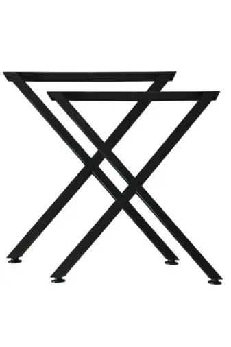 İlgi Trafik Siyah Metal Masa Ayağı (72X60CM) Metal Masa Ayağı Mermer Ahşap Kütük Yemek Masası Ayağı