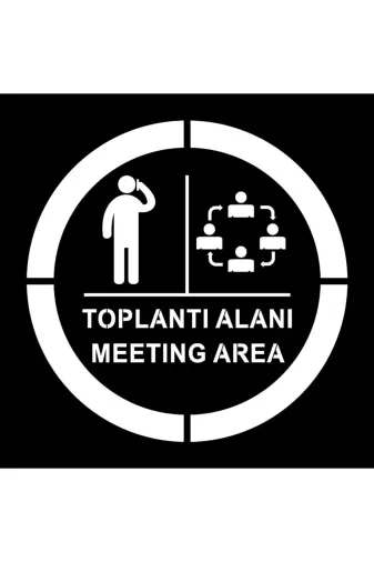 İlgi Trafik TA-1-50X50CM Toplantı Alanı Şablonu Otopark Boyama Toplantı Yeri Sembolü İşareti 50X50 Cm