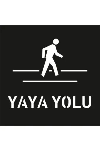 İlgi Trafik YA-1-100CM Yaya Yolu Şablonu Otopark Boyama Şablonu Yaya Yolu Sembolü İşareti 100X100 Cm