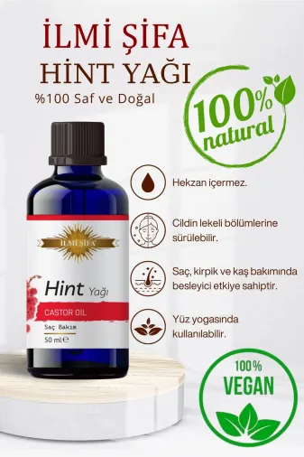 İLMİ ŞİFA Hint Yağı 50 Ml (Parlak,besleyici,bakim Ve Canlilik)