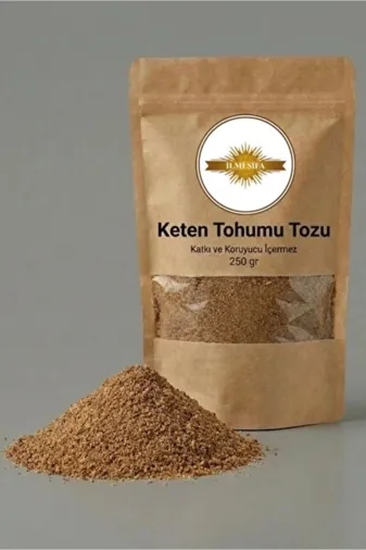 İLMİ ŞİFA Keten Tohumu Tozu (Öğütülmüş Keten Tohumu – Flaxseed Powder – Ground Flaxseed) Doğal 100 Gr