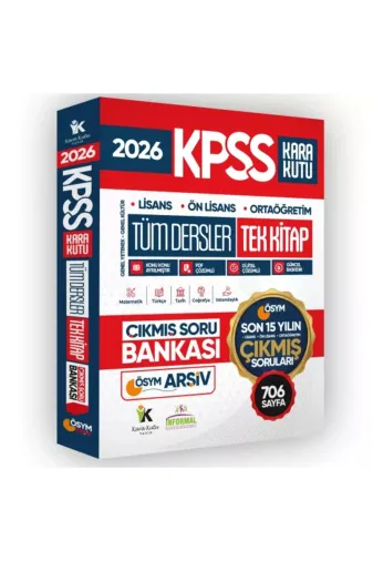 İnformal Yayınları 9786056219946 2026 Fullkpss Lisans-Önlisans-Ortaöğretim Son 15 Yılın Soruları Tüm Dersler Tek Kitap Soru Bankası