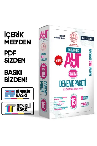 İnformal Yayınları AYTmebi-3adımTMeaDNM15Lİ 2026 3 Adım Yks-Ayt Eşit Ağırlık (Tm) Mebi Özgün Sorular 15Lideneme Paketi Videoçözümlü Baski Ücreti