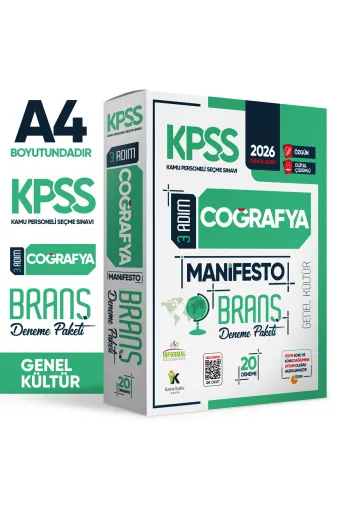 İnformal Yayınları COGM20D 2026 Kpss Genel Kültür 3 Adım Coğrafya Manifesto 20Li Dijital Çözümlü Branş Deneme Paketi