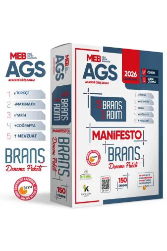 İnformal Yayınları DGSMATSET2022 2026 Meb Ags Türkçe-Matematik-Tarih-Coğrafya-Mevzuat 3 Adım 5Li Manifesto 150 Adet Branş Deneme Seti
