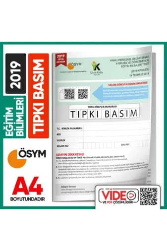 İnformal Yayınları EGITIMTIPKI2019 2019 Kpss Eğitim Bilimleri Ösym Tıpkı Basım Çıkmış Soru Kitapçığı Dijital Çözümlü Türkiye Geneli