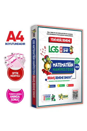 İnformal Yayınları LGSLMATmanifestoDNM Lgs 8.sınıf Matematiğin Manifestosu Yeni Nesil 3Lü Çözümlü Deneme Sınavı
