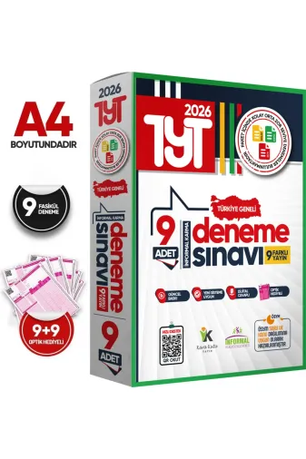 İnformal Yayınları TYT9LUPAKET 2026 Tyt Türkiye Geneli Kurumsal Karma Yayınlar 9Lu Paket Deneme Sınavı Dijital Cevaplı