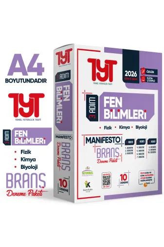 İnformal Yayınları TYTFENBRANSDNM4044 2026 Yks Tyt Fen Bilimleri 3 Adım Manifesto 10 Adet Branş Deneme Paketi Dijital Çözümlü