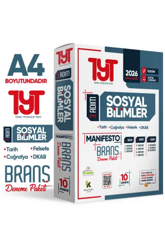 İnformal Yayınları TYTSOSTEKKITAP2122 2026 Yks Tyt Sosyal Bilimler 3 Adım Manifesto 10 Adet Branş Deneme Paketi Dijital Çözümlü